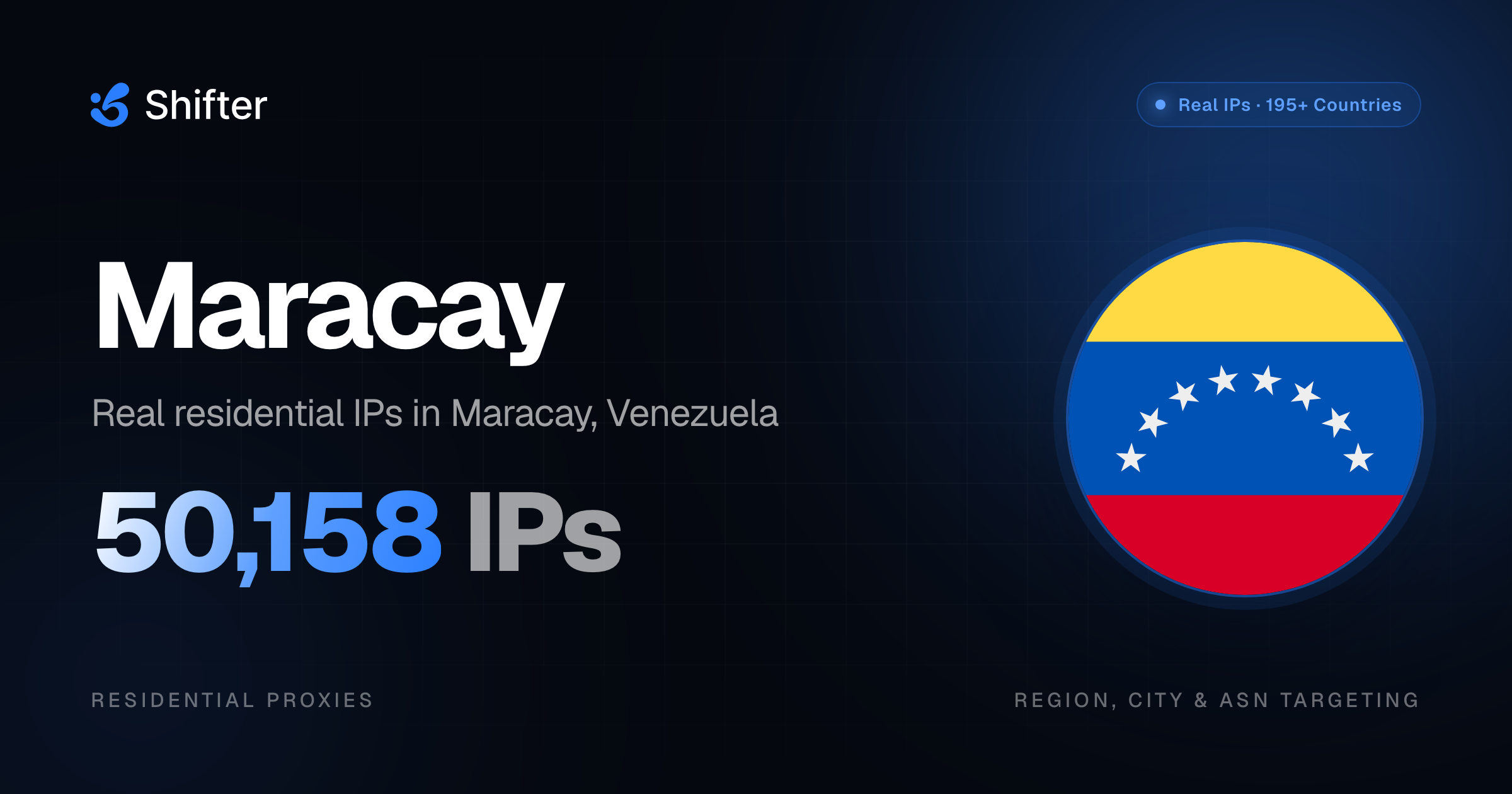 Maracay Residential Proxies, 50K+ Venezuela IPs | Shifter